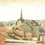 S&uuml;dwest; Strich&auml;tzung und Aquatinta; Farbdruck von zwei Platten; 350g B&uuml;tten, 50x40cm; Auflage 85, 140,00&euro;